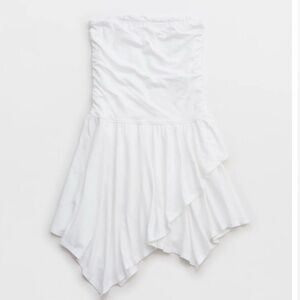 NWT Aerie Strapless Handkerchief Mini Dress Sz XS White